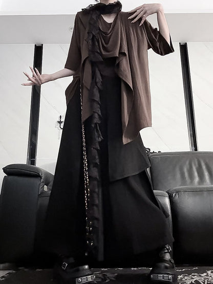 Ouji with Lolita Top Short/Long Coffee Neckline Scarf Sleeve