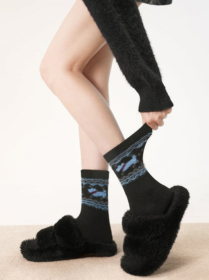 Pattern Colors Sock Geometric and Warm 6 Puppy
