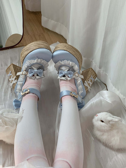 Alice in Wonderland Vibes Alice Blue Sweet Lolita Platforms Mary Janes