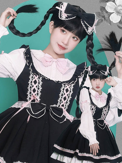 編み込みショートバングスウィッグ+ポニーテールブラック55CMクロー30CMクリップフルストレートダブル付き