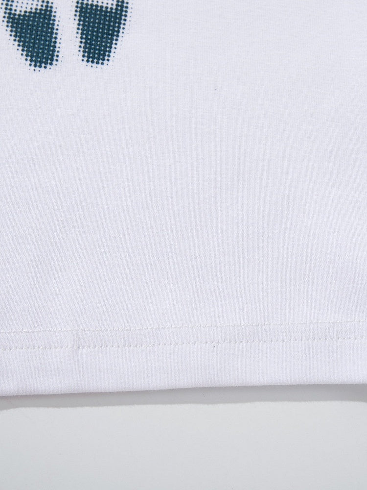 Cyan Pixel Graphic Tee with Polka Dots - Languid Park