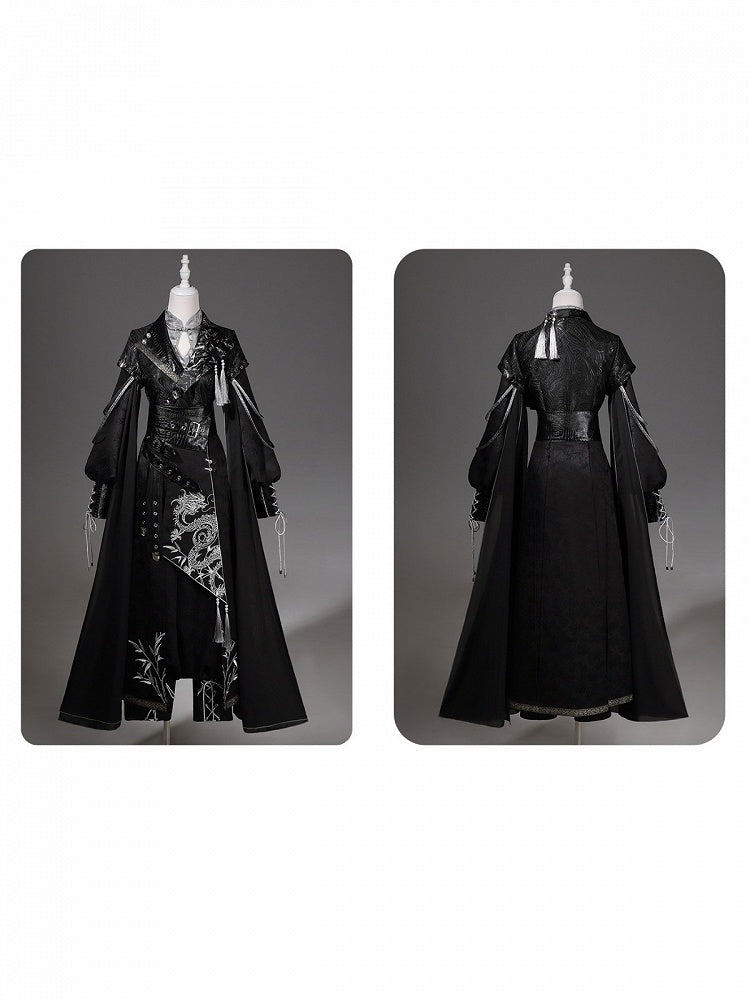 Dragon-Embroidered Han Ensemble with Corset & Trousers - Unknown Star