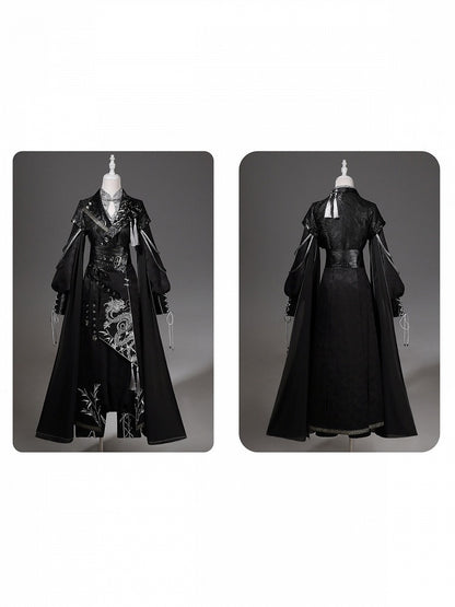 Dragon-Embroidered Han Ensemble with Corset & Trousers - Unknown Star