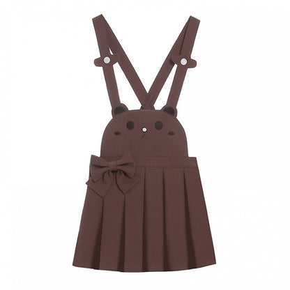 Shorts Bunny/Brown Bear Overalls Bubble Pink