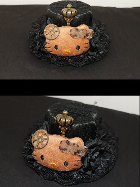 クラウンハットミニブラックキティデコレーション