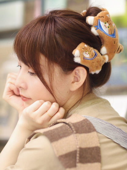 Grey/Brown Cute Cat-shaped Claw Clip