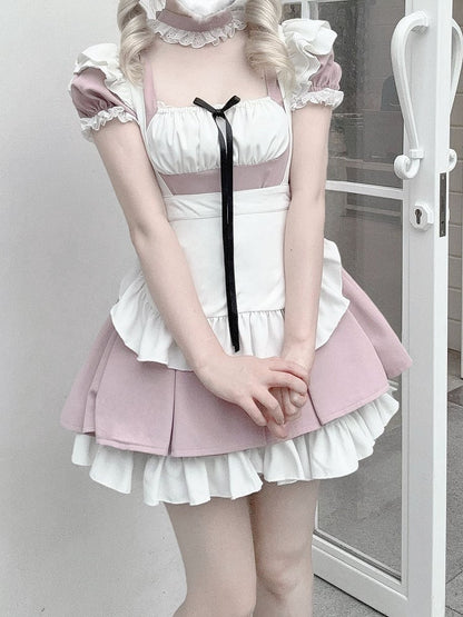 Pleats Set: Dress Style Dusty Pink Maid Kei Jirai Box