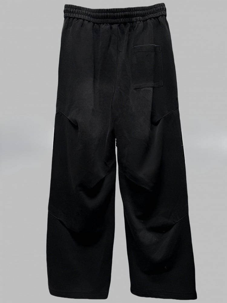 mit Buchstaben Hose Applikation Schnitt Grau Tinte Dunkel Druck Ödland Weites Bein Punk