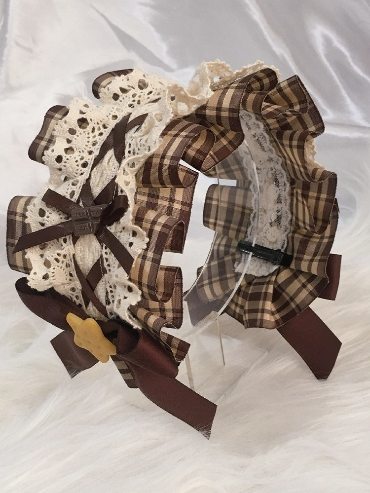 Options Ruffled Loilita 3 Color Hairband Bow Plaid Details