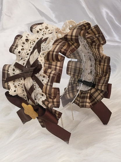 Options Ruffled Loilita 3 Color Hairband Bow Plaid Details