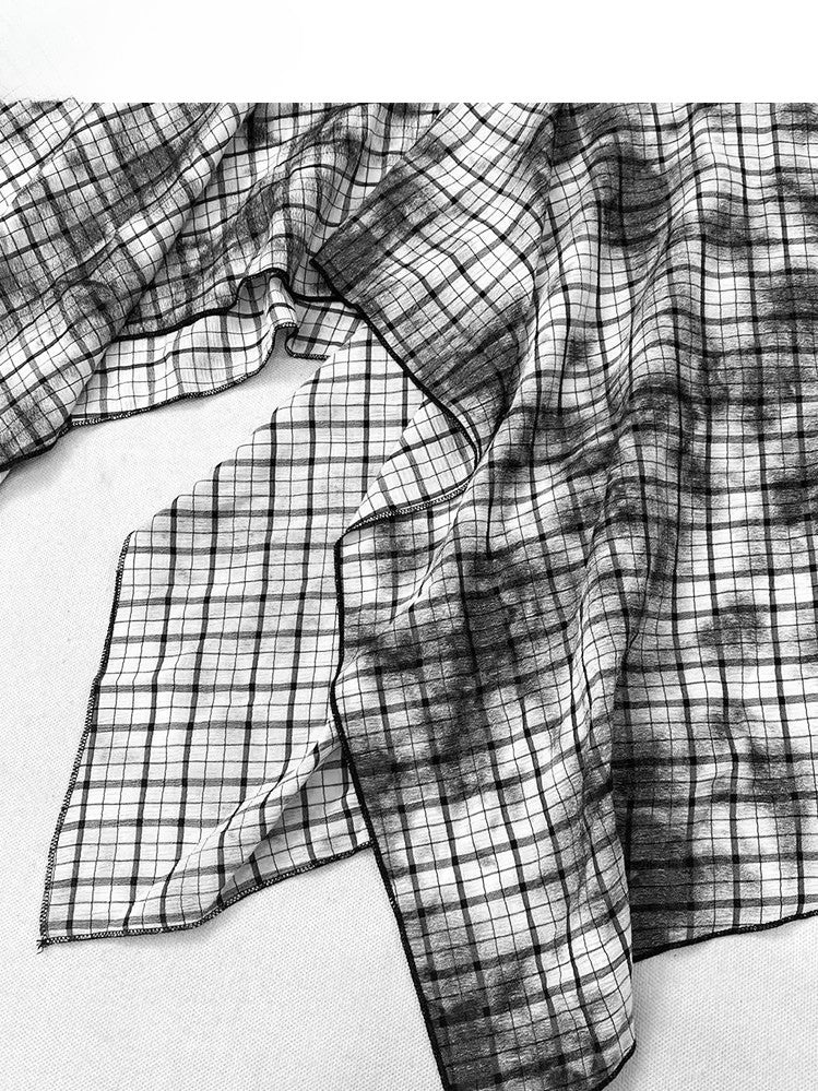 Kariertes Taschentuch SchwarzWeiß Y2K Muster Rocksaum