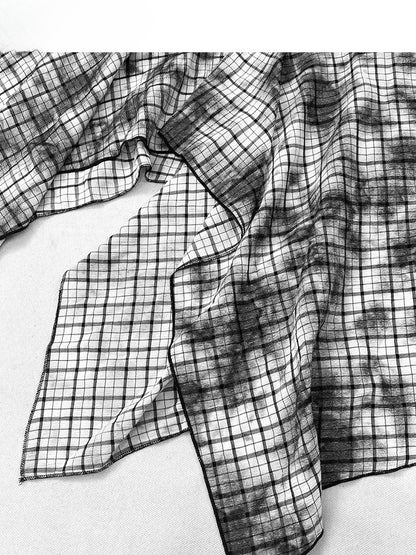 Kariertes Taschentuch SchwarzWeiß Y2K Muster Rocksaum