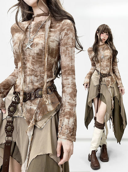 Millard with Dye - Scarf Long Tie Coffee Set Fashion Design Top Sleeves