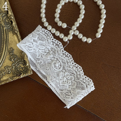 Semi-sheer Warmers/White Lace-up Pattern Gray Lace Leg Tights/White Loop Hollow-out Socks/White Floral