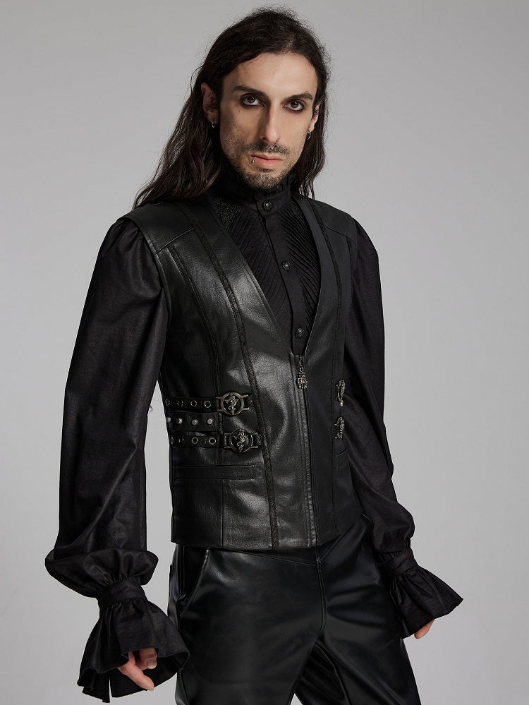 Black Men's Vest Gothic Medieval