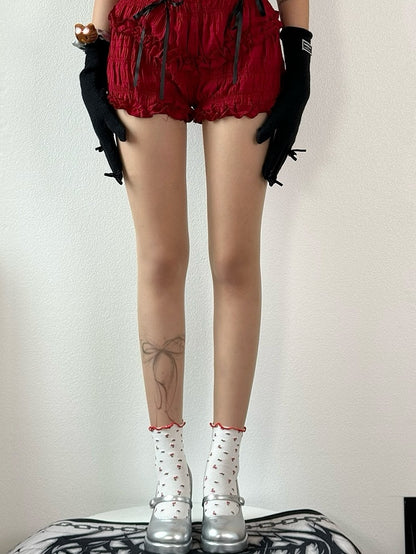 Fashion Gyaru Tights Bowknot/Butterfly Nude Print Options 3