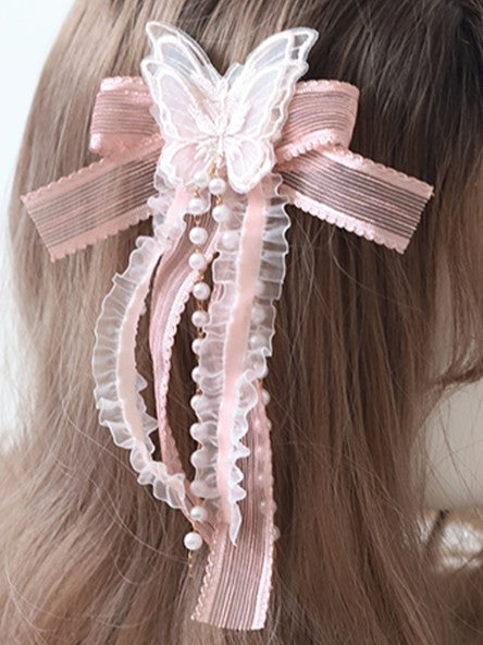 Pink Bow 3 Options Sweet Hairclip Lolita Butterfly