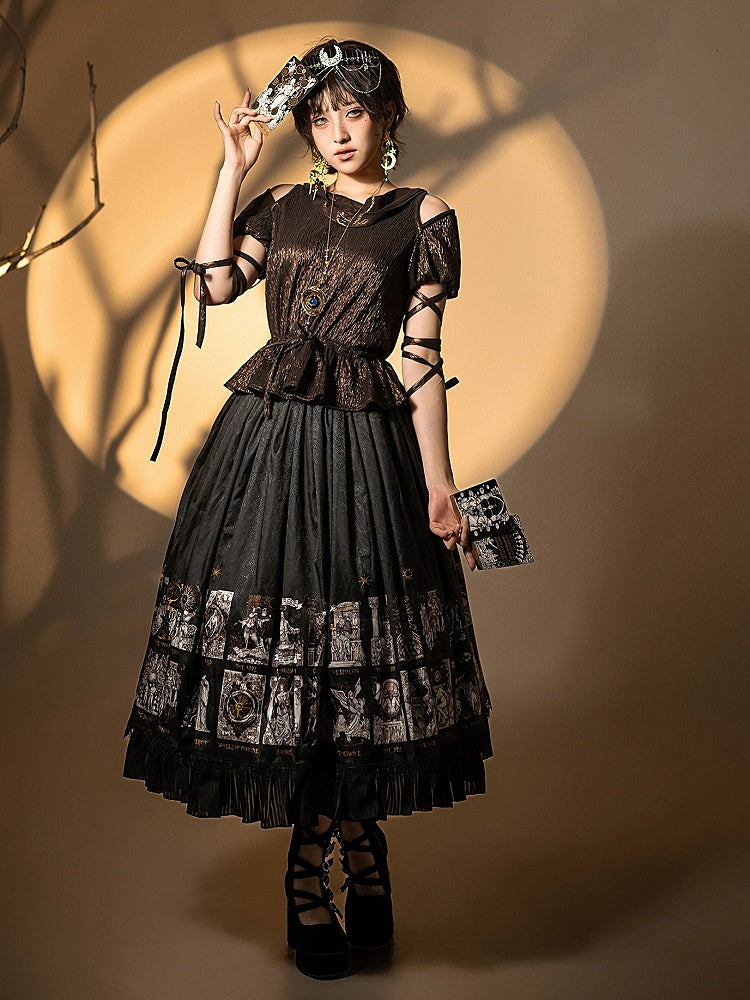Cards Print Lolita Skirt Gothic Tarot