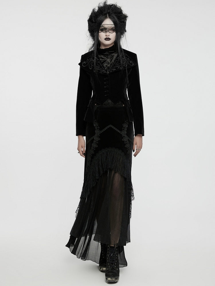 Black Gothic Exquisite Embroidered Coat