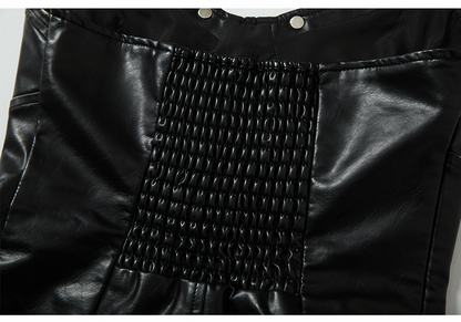 Schwarzes Bustier-Top mit herzförmiger Schnalle