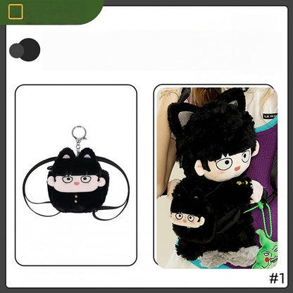 Sets In Optional Plush Crossbody Black Outfit / Kawaii Backpack + 2 Boy Cat
