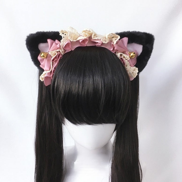 Cat Decorated Bell KC Lace Trim Ear Options 6
