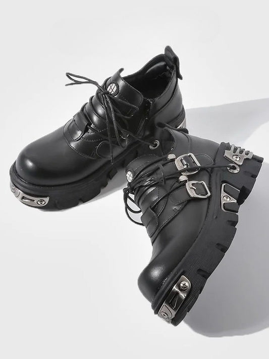 Closure - Punk Black Front 3-Way Lace-Up Shoes System: