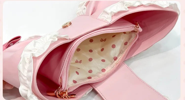 Bag Pink Sweet Hand Crossbody Lolita / Bowknot-Shaped