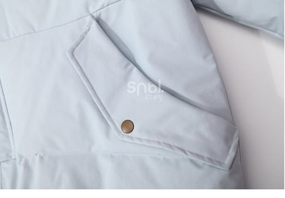 アップリケブルーの厚手フード付きジャケット