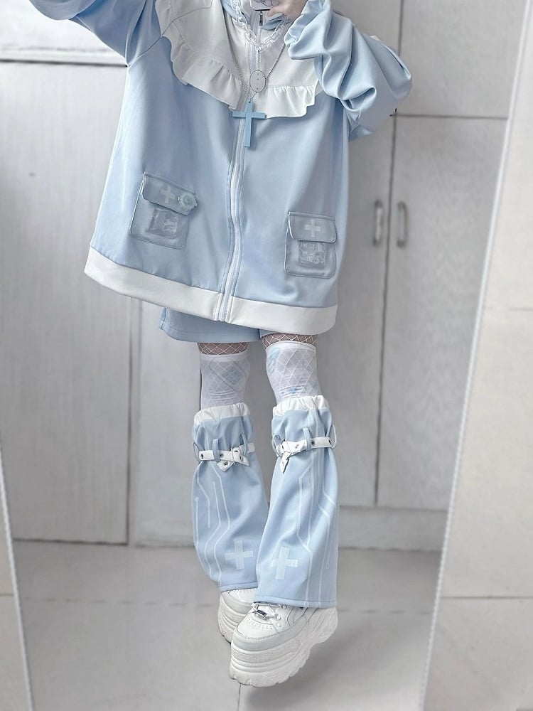 Tenshi Kaiwai Hellblaue Cyberpunk-Shorts