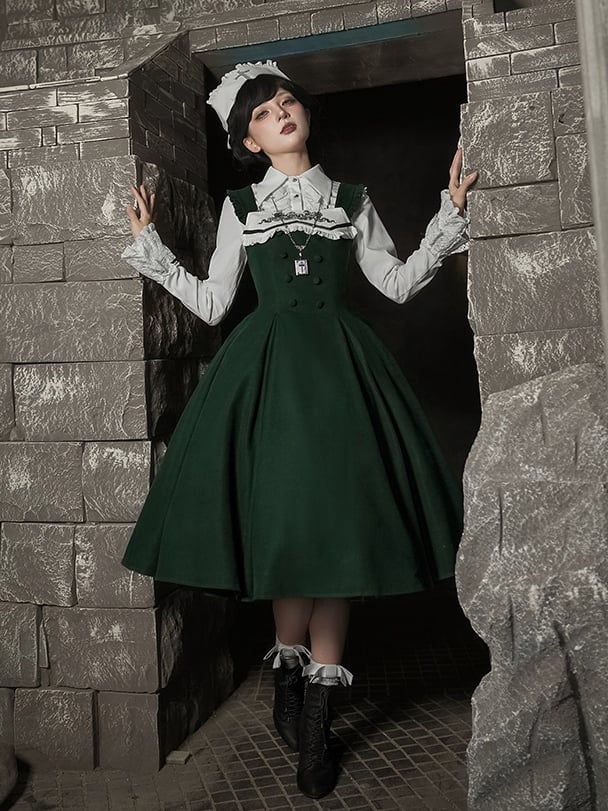 Dress Tentacles Lolita Gothic with Dark Green Detachable