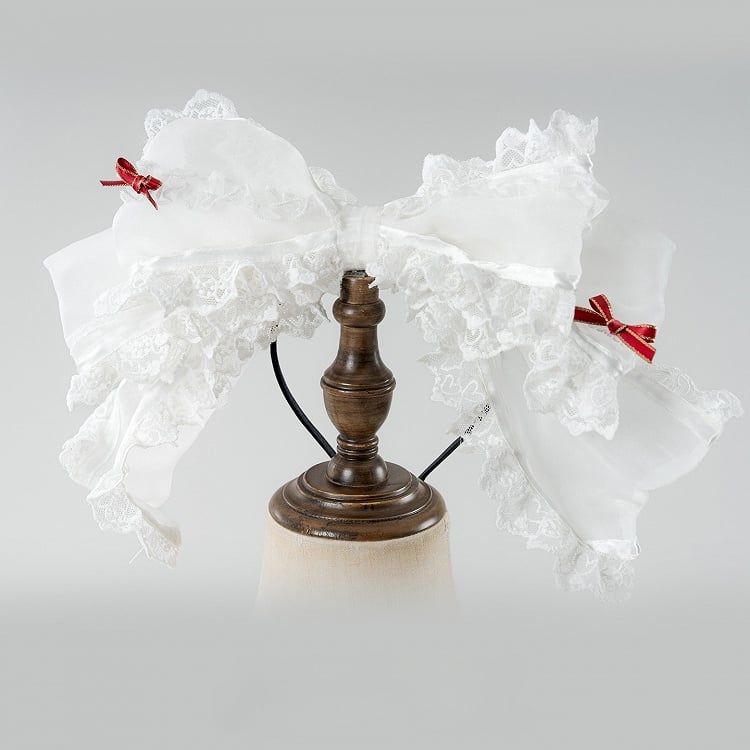 Mini White Bows Bow Lace with Lolita Red KC Large