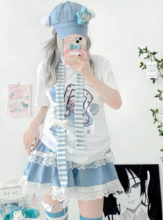 Bone Striped Thin Accent 4 Colors Scarf with -