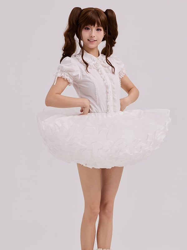 Puffy 30CM White Six Super Layers Petticoat