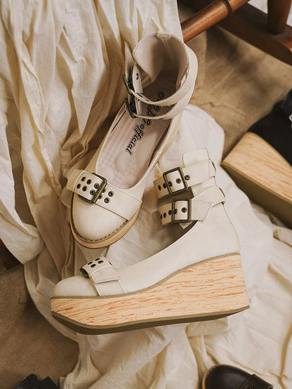 Era Ankle Fastener Platform Off-white Design Multi Buckle Steam - with Shoes