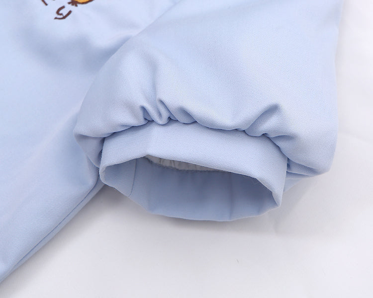 Hellblaues Top mit Puffärmeln und Peter-Pan-Kragen von Little Chicken