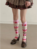 Strawberry Knitted Lolita Sweet Stockings Pattern