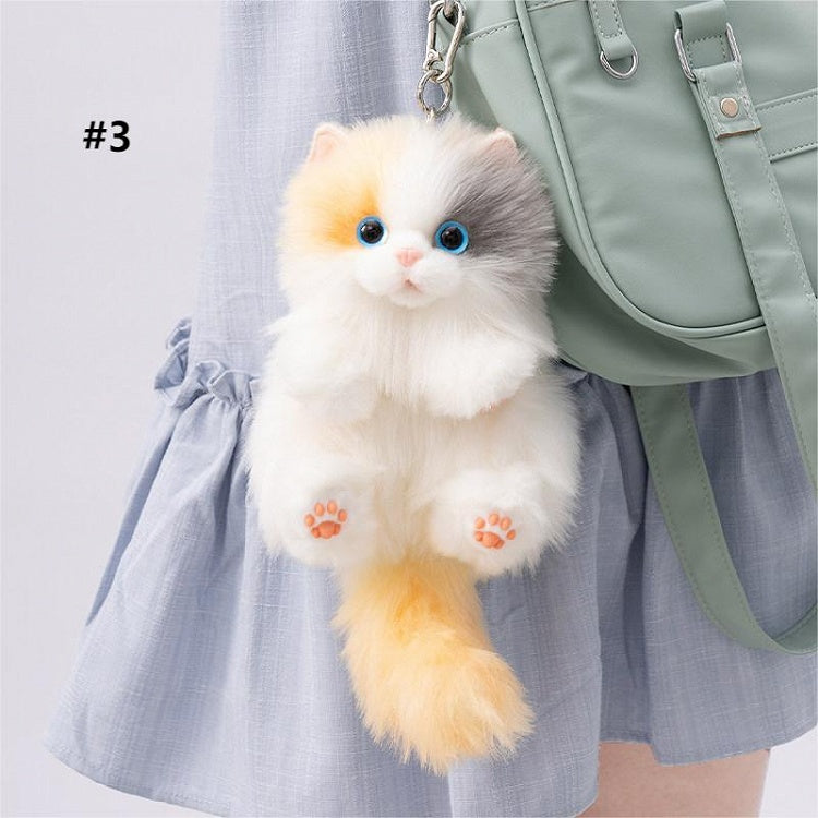 6 Cat Options Cute Plush Realistic Keychain