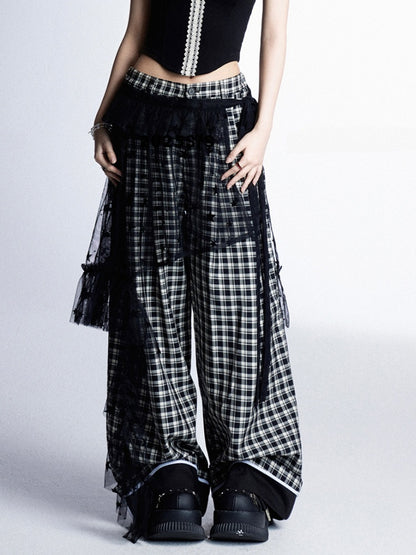 Hem Self-tie Glamorous Accessory Strap Black Lace Asymmetrical with