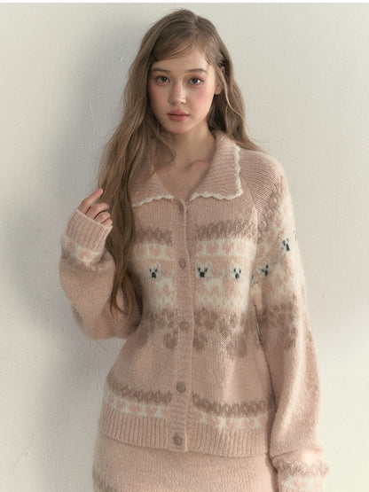 Knit Style with Dog Sweater Pattern Sweet Pink Retro