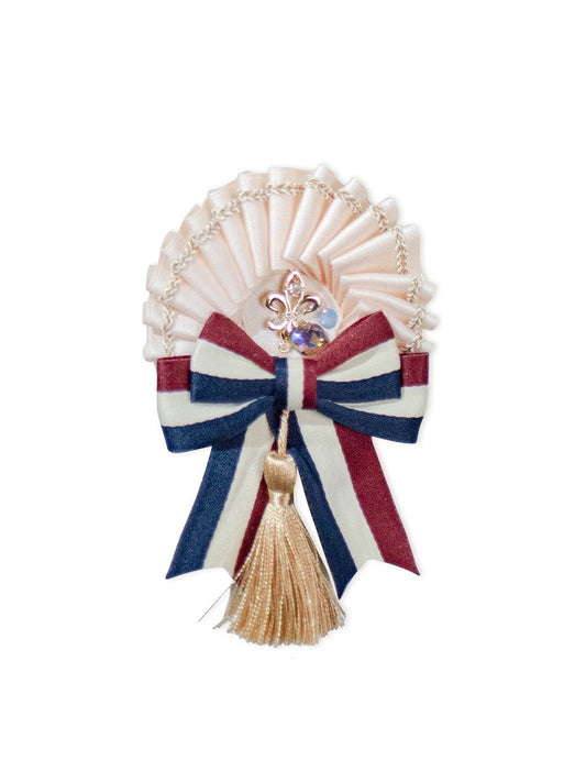 White Yellow Green Dark Blue Bow Tassel Lolita Brooch Clip - Crucis Universal Tailor Company
