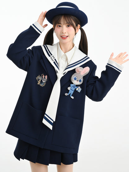 ズートピア ジュディ ダークブルー プレッピー ルーズ ブレザー