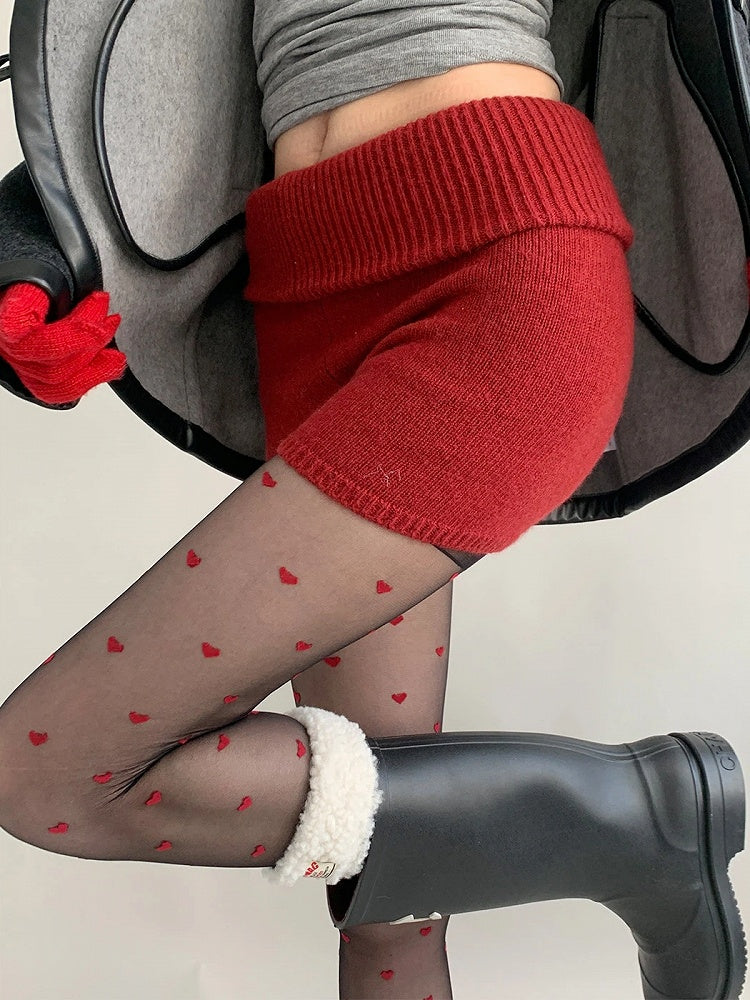 Colors) (3 Shorts Knit Waist Fold-Over