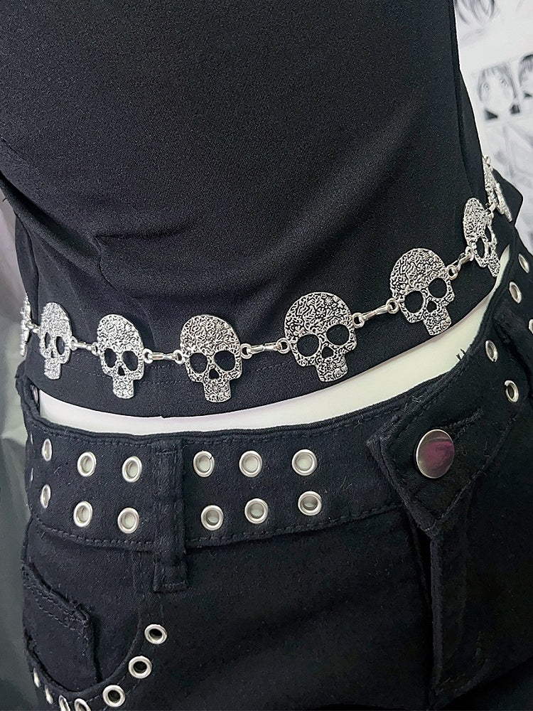 Silver Design Chain Waist Skeleton