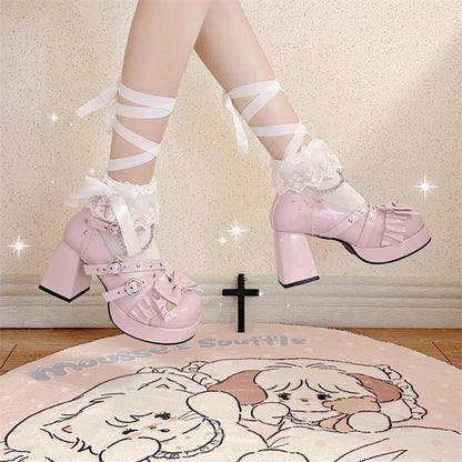 Y2K Gothic Lolita Platform Heels – Sweet Cool Girl Waterproof Wedge Shoes | LilyVow