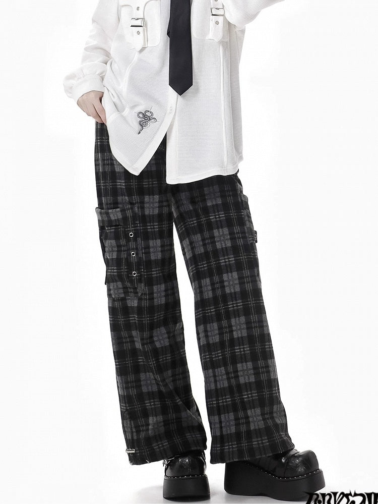 Schwarze Cargo-Taschen-Karohose