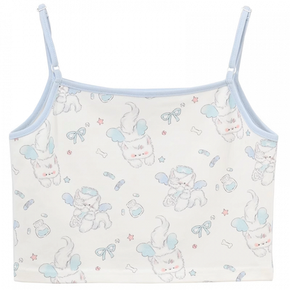 Süßes blau/weißes Cami-Top