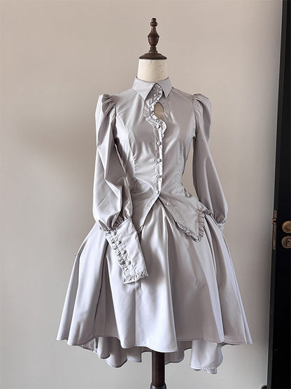 Lolita Light Skirt Gray Gothic High-low
