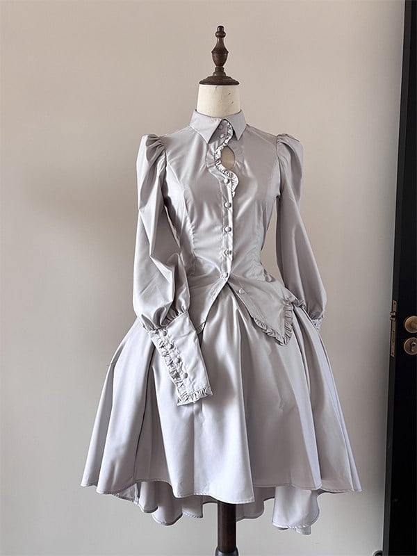 Lolita Long Gothic Gray Sleeves Shirt Light