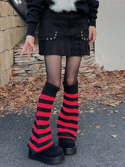 Striped Leg Knit Y2K Warmers Color 5 Options